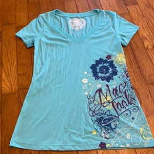 MAC Tools Women's Teal Graphic V-Neck Tee